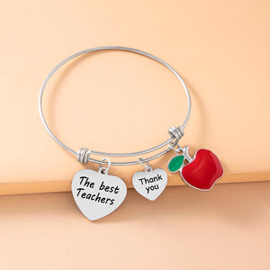 Thank You The Best Teacher Heart Bracelet