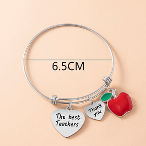 Thank You The Best Teacher Heart Bracelet