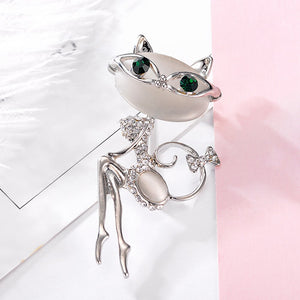 Cat Crystal Brooches