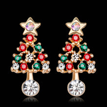 Load image into Gallery viewer, Rudolph Santa and Christmas Tree Earrings