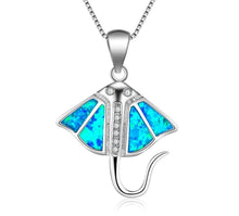 Load image into Gallery viewer, Blue Fire Opal Skate Pendant