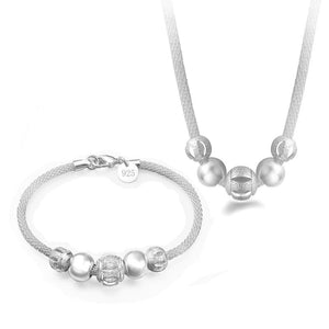 Bali Silver Bracelet and Necklace Set
