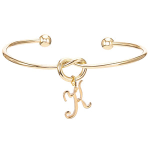 Personalized Initial Knot Bangle