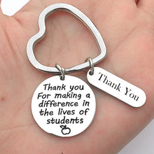 Load image into Gallery viewer, Inspirational Thank You Teacher Keychain