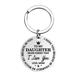Engraved To My Daughter or Son Love Mom or Dad Keychain