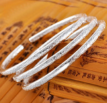 Load image into Gallery viewer, 925 Sterling Silver Bohemian Carved Bangle