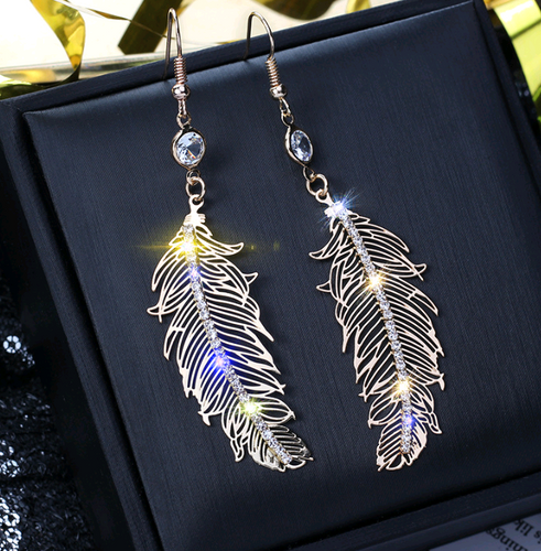 Angel Feather Drop Earrings