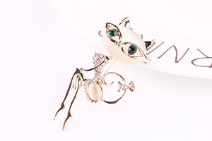 Cat Crystal Brooches