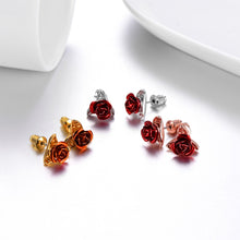 Load image into Gallery viewer, Two Tone Rose Earrings Earrings