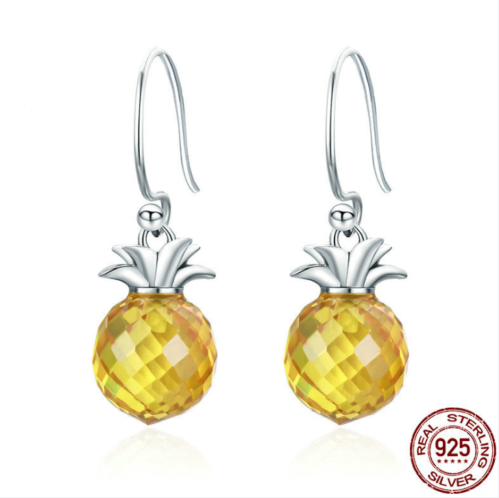 925 Hanging Pineapple Earrings