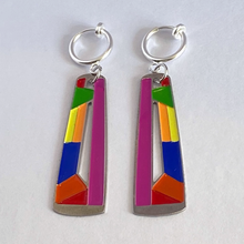 Load image into Gallery viewer, Chakra Inspired Multi Coloured Dangle Earrings for Trendy Women or Girls