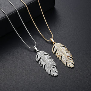Angel Feather Necklace Earring Set