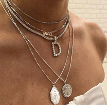 Load image into Gallery viewer, Crystal Initial Necklace