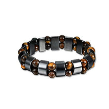 Load image into Gallery viewer, Natural Hematite Double Tiger Eye Stone Energy Bracelet Healing Unx Lab-Created