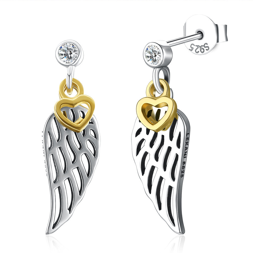 S925 Silver Angel Wing Earrings
