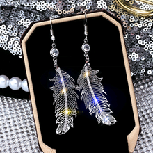 Load image into Gallery viewer, Angel Feather Drop Earrings