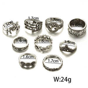 Shakra Carved Ring Set
