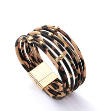 Load image into Gallery viewer, Boho Leopard Leather Bracelet