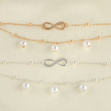Load image into Gallery viewer, Faux Pearl Infinity Anklets