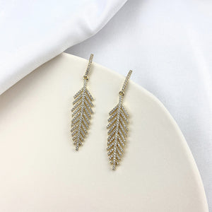 Tribal Crystal Leaf Earrings