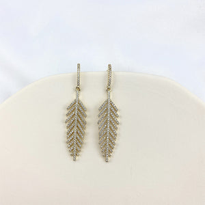 Tribal Crystal Leaf Earrings