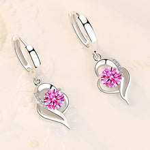 Load image into Gallery viewer, Crystal Heart Drop Earrings