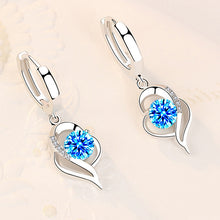 Load image into Gallery viewer, Crystal Heart Drop Earrings