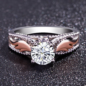 Two Tone Angel Wings Ring