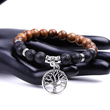 Load image into Gallery viewer, Family Tree Of Life Stone Volcanic Stone Wenge Bracelet