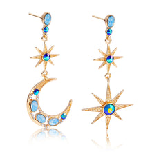 Load image into Gallery viewer, Asymmetric Crescent Moon Earrings