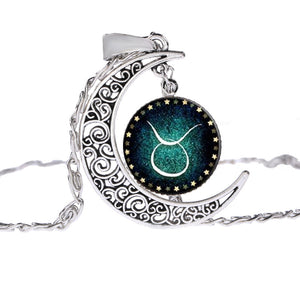 Zodiac Crescent Moon Necklace