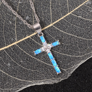 Bello Opal Cross Necklace