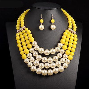 Simulated Pearl Bohemian Jewelry Set