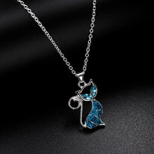 Load image into Gallery viewer, Moonlight Blue Cat Pendant