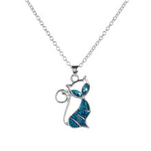 Load image into Gallery viewer, Moonlight Blue Cat Pendant