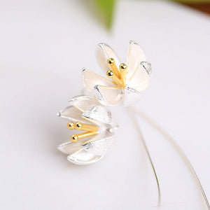 925 Sterling Silver Dainty Flower Earrings