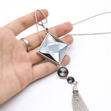 Load image into Gallery viewer, Square Large Drop Pendant Necklace