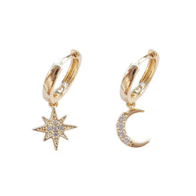 Load image into Gallery viewer, Star and Moon Sparkle Earrings