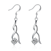 Load image into Gallery viewer, Spiral Crystal Drop Earrings