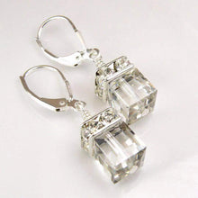 Load image into Gallery viewer, Cube Olivine Drop Earrings
