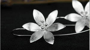 Tibetan Silver Lotus Earrings