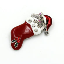 Load image into Gallery viewer, Christmas Stocking Brooch