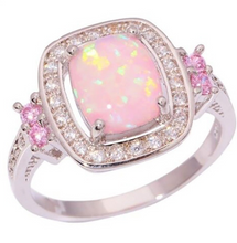 Load image into Gallery viewer, Rainbow Pink Opal Style Ring