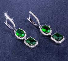 Load image into Gallery viewer, Double Crystal Pendant Earrings