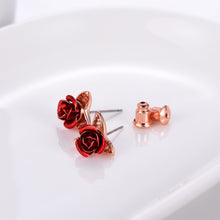 Load image into Gallery viewer, Two Tone Rose Earrings Earrings