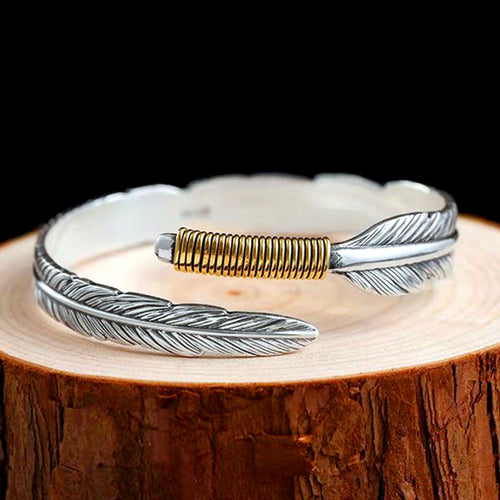 Two Tone Angel Feather Bangle