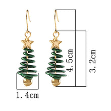 Load image into Gallery viewer, Spiral Christmas Tree Star Earrings