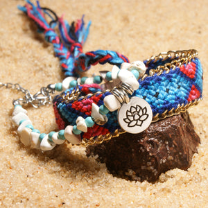 Hand Braided Lotus Anklets