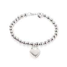 Load image into Gallery viewer, 925 Silver Plated Heart Lock Bracelet
