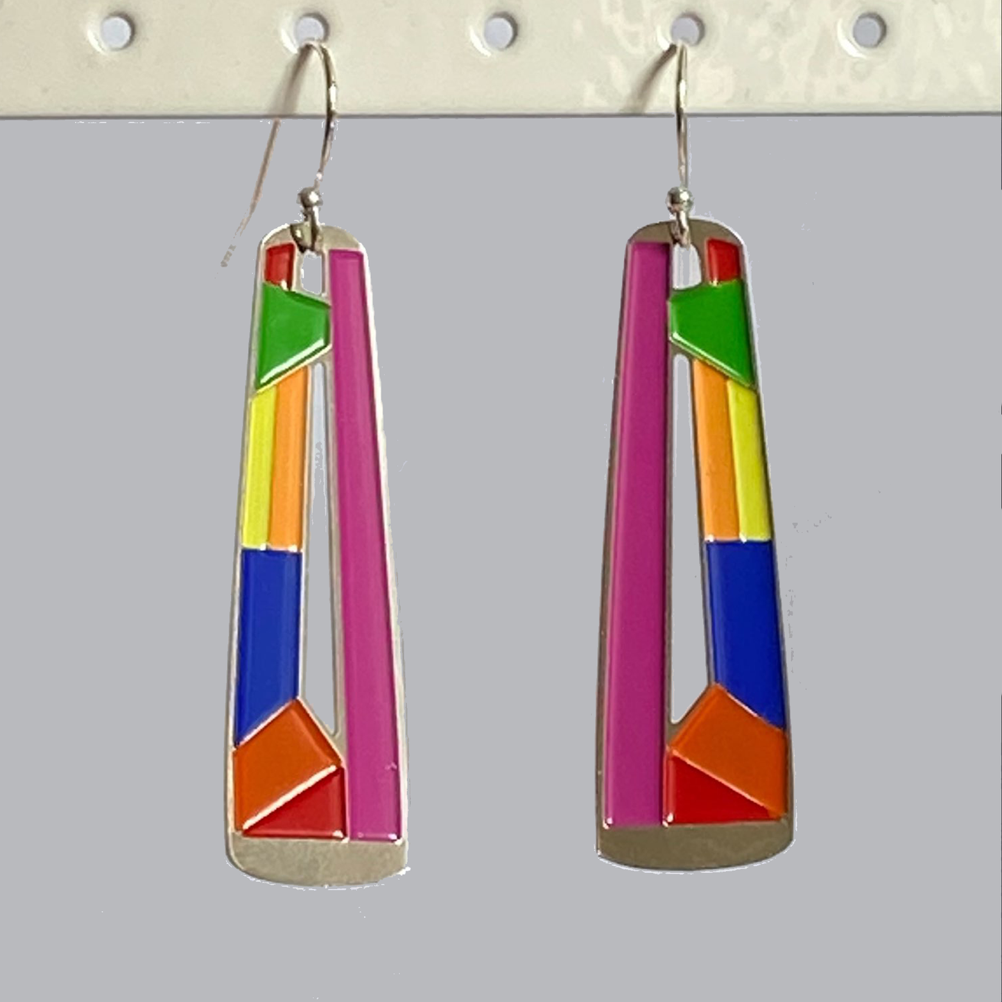 Chakra Inspired Multi Coloured Dangle Earrings for Trendy Women or Girls